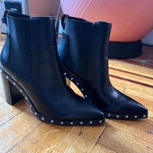 Worn Once!! Charles David Black Heeled Boots with Studded Detail